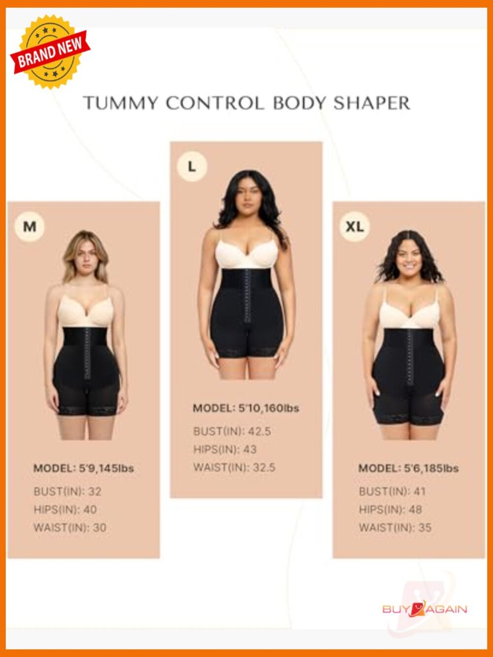 High Waisted Tummy Control Shapewear Shorts Butt Lifting Body Shaper for Women - Picture 5 of 7